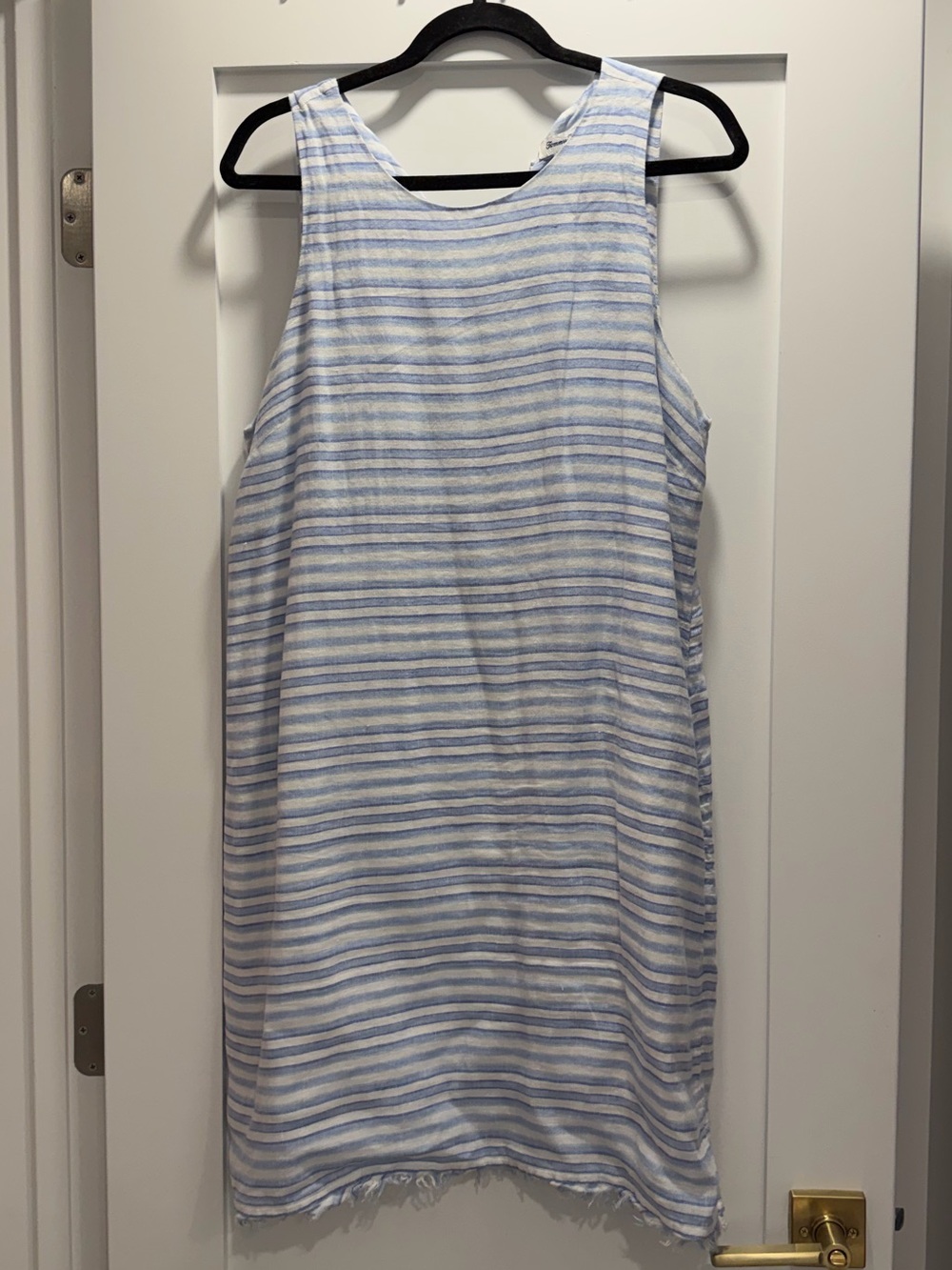 Tommy Bahama Light Blue & White Striped Sleeveless Mini Dress